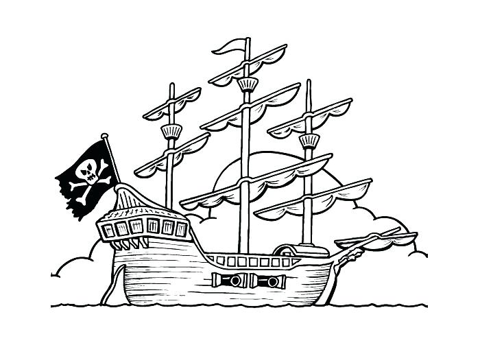 700x500 Big Pirate Ship Coloring Pages Preschool For Fancy Image And Flag