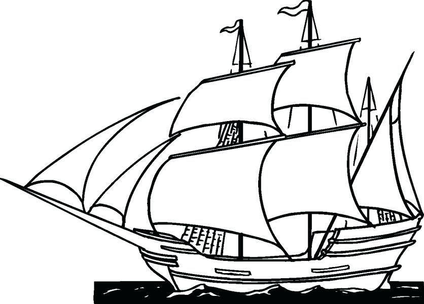 836x600 Big Pirate Ship Coloring Pages Colouring To Tiny Draw Print