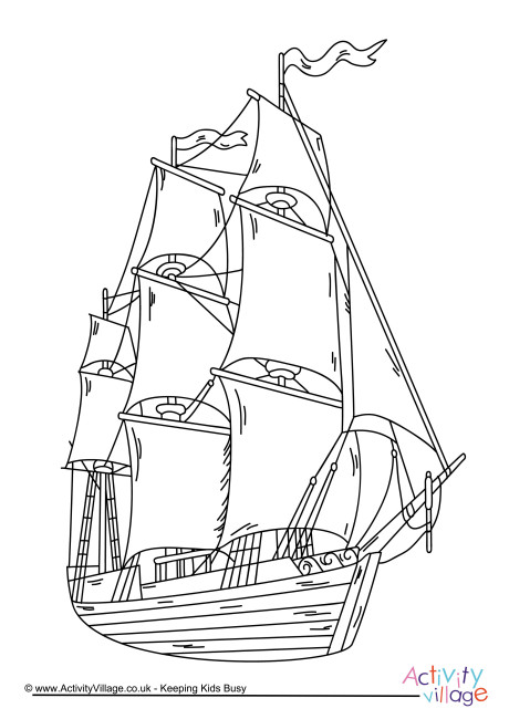 460x650 Ship Colouring Page 4