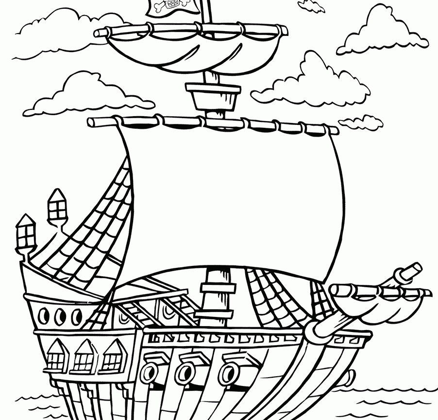 Pirate Ship Line Drawing at GetDrawings | Free download