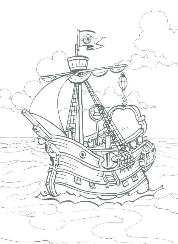 598x818 Pirate Ship Coloring Page The Pirate Ship Coloring Pages For Kids