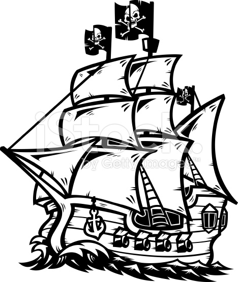 468x556 Pirate Ship Cartoon, This Design Is A Solid Black Shape' Pirate