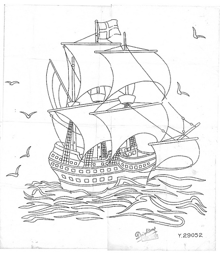 432x500 Ship Y29052 Ships, Embroidery And Adult Coloring