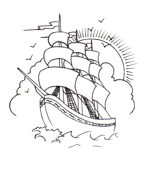 520x590 Drawn Pirate Line Art