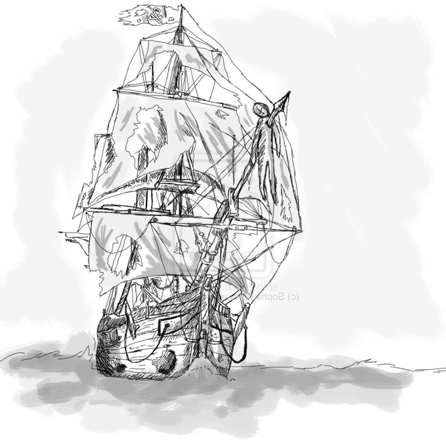 894x894 Pirate Ship Tattoo Drawing Ghost Pirate Ship Tattoos Ideas