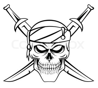 320x286 Pirate Skull Stock Vector Colourbox
