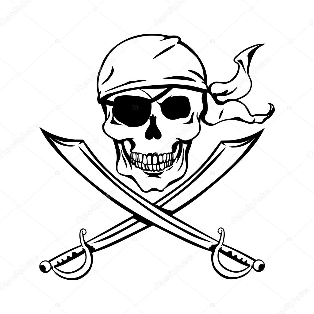 1024x1024 Pirate Skull Stock Vector Nikiteev