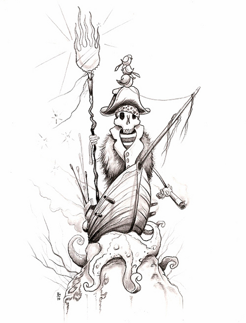 489x640 Skeleton Pirate Drawing This Is An Original Pencil