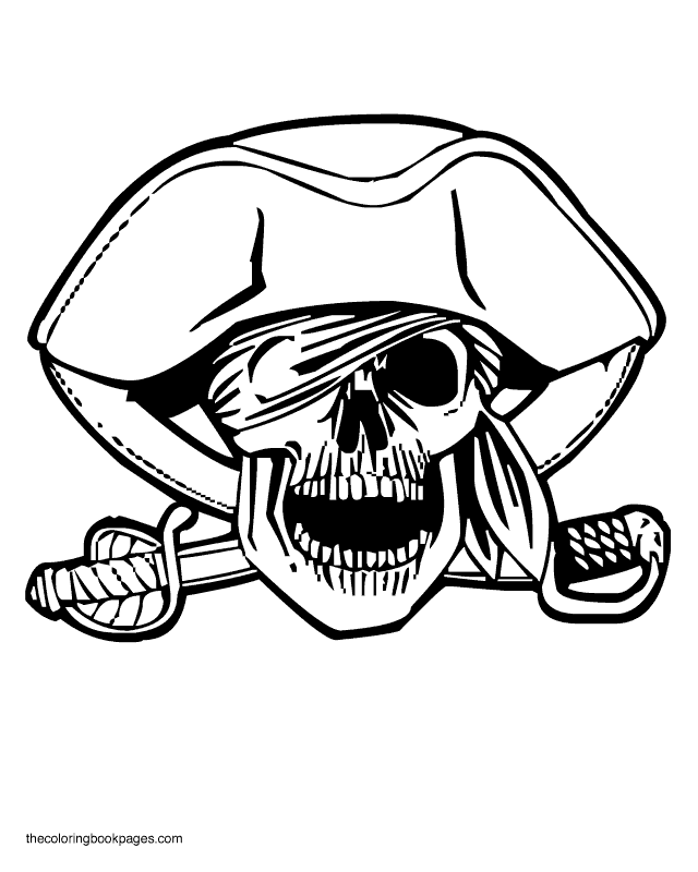 640x800 Skull And Crossbones Coloring Pages