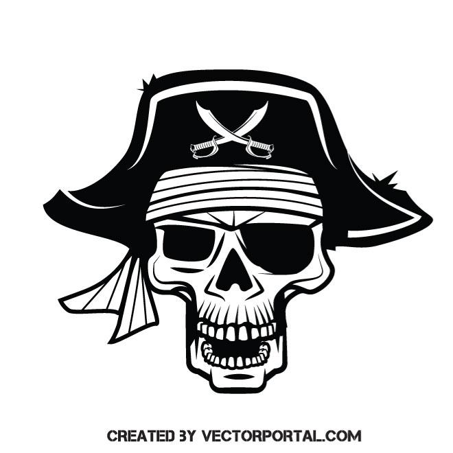 660x660 Pirate Skull Vector Clip Art