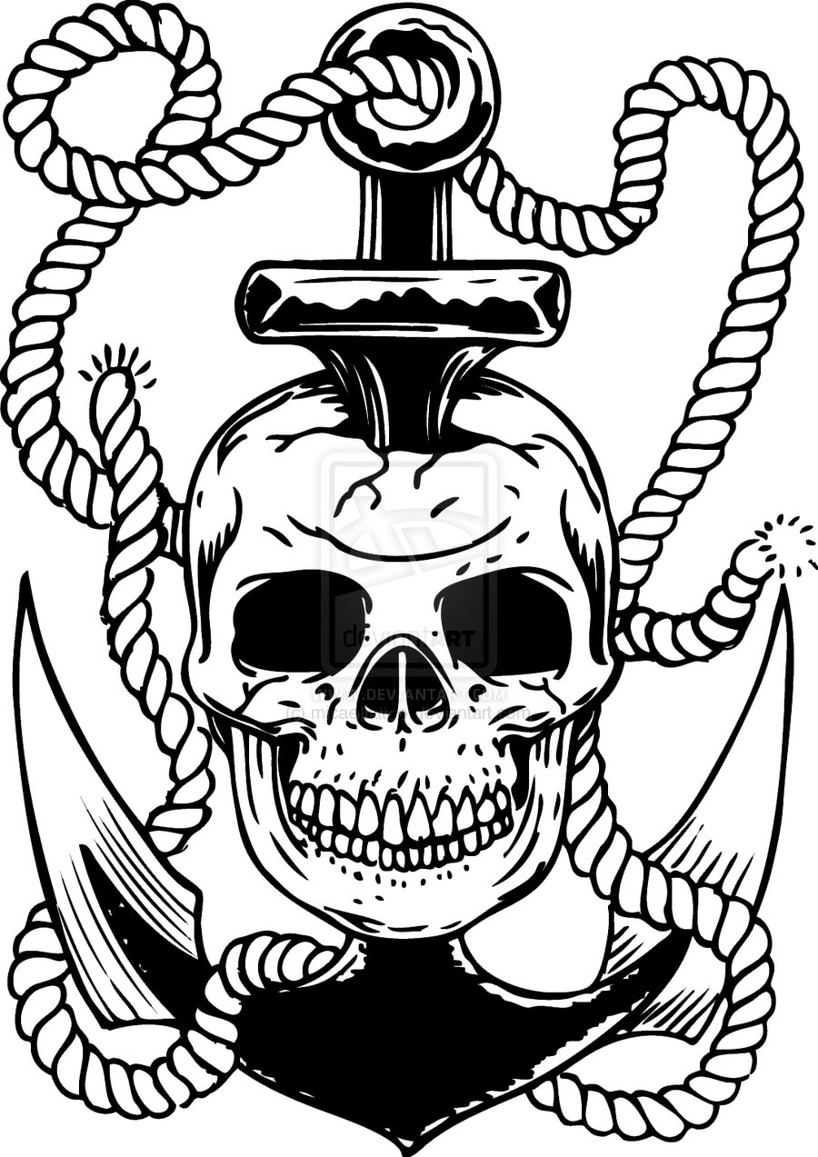 900x1273 Collection Of Sword And Skulls Tattoos Sketch