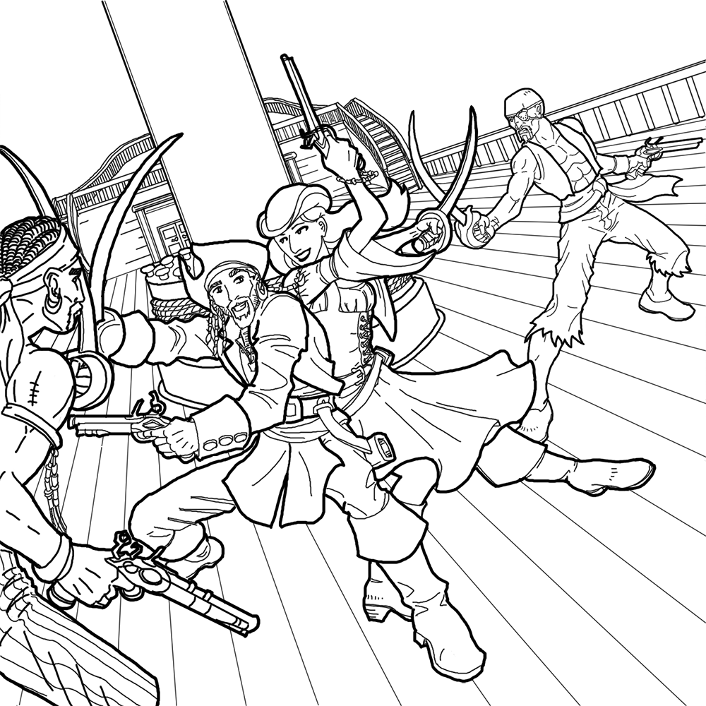 1000x1000 Pirate Couple Linework By Jeremyputnam