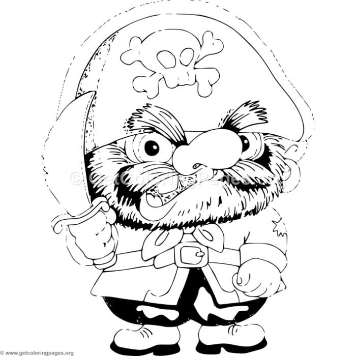 700x700 Cartoon Mad Pirate With Sword Coloring Pages