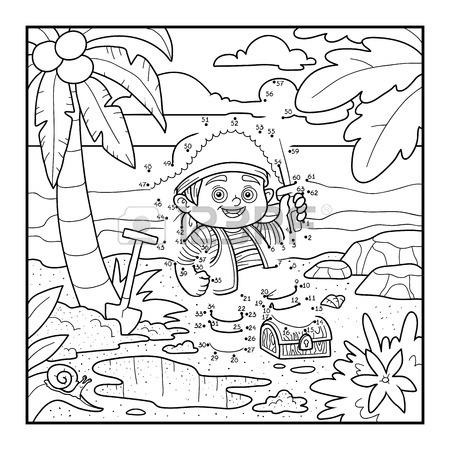450x450 Coloring Book For Children. Piratend Treasure Chest On