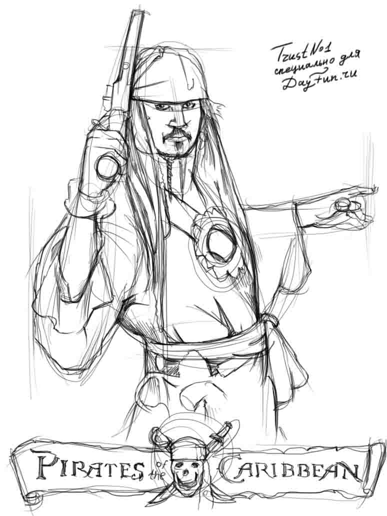 774x1032 Drawing Of A Pirate