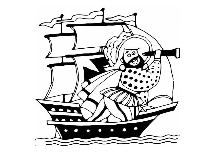 875x620 Coloring Page Pirate Ship
