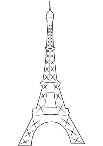 339x480 Eiffel Tower In Paris Coloring Page Free Printable Coloring Pages