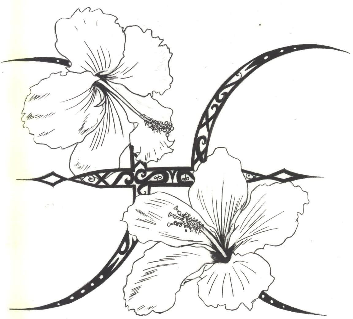 1152x1040 Pisces And Hibiscus Tattoo Design By D Angeline