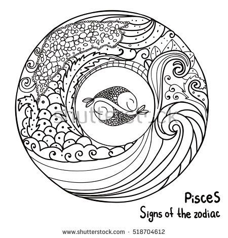 450x470 Black Thin Lines Abstract. Signs Of The Zodiac. Horoscope Hand