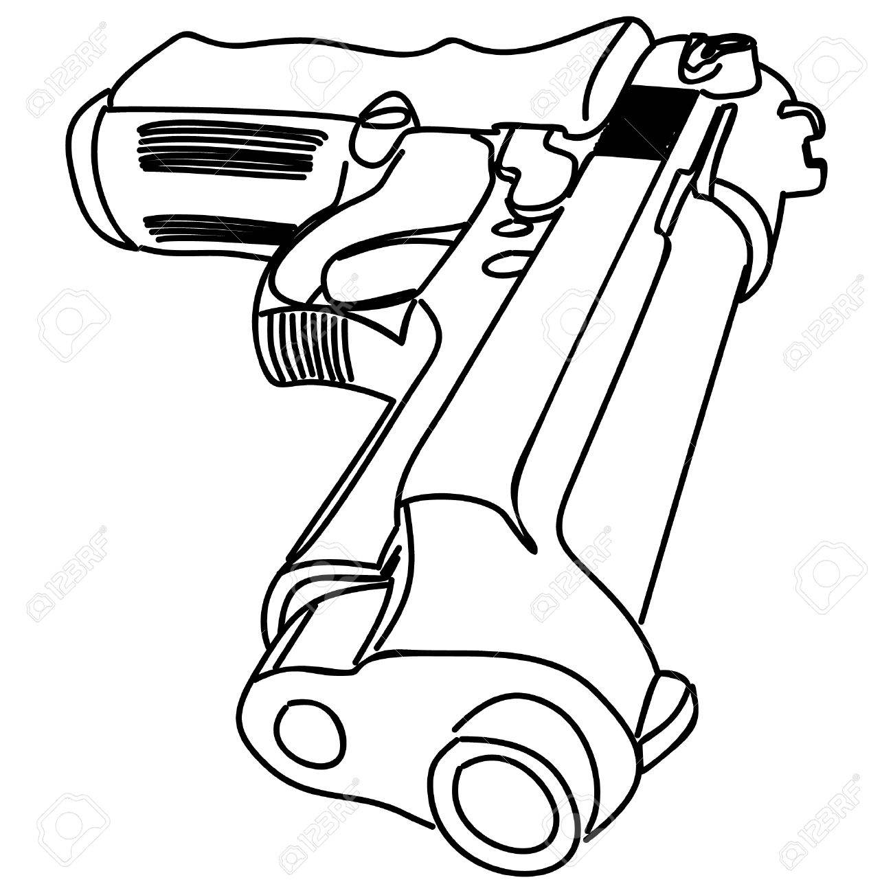 1300x1300 Pistol, Illustration Royalty Free Cliparts, Vectors, And Stock