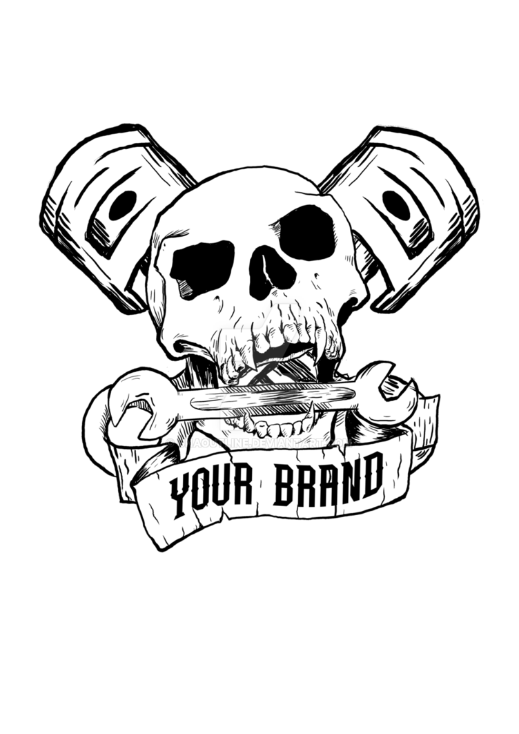 752x1063 Skull Piston By Unaoutline