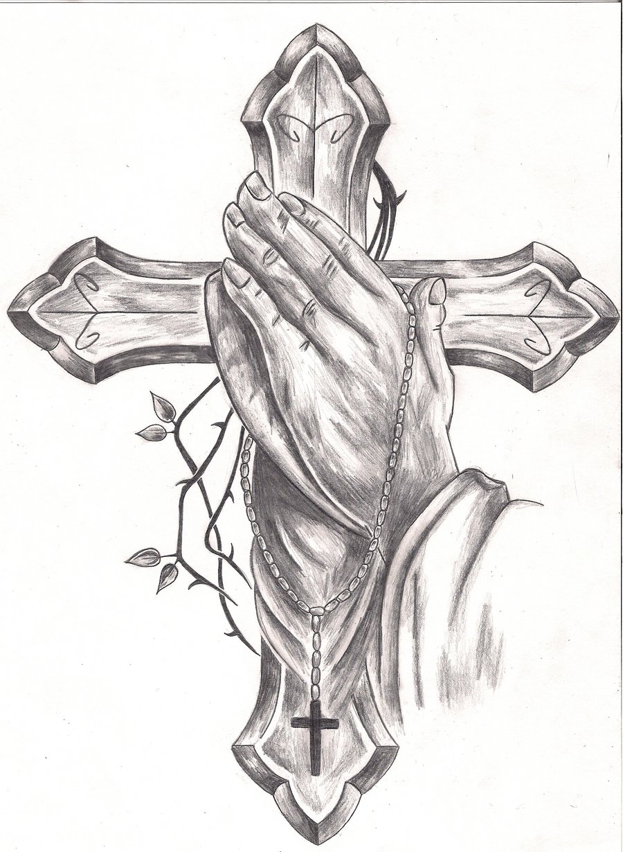 900x1230 Memorial Praying Hands Tattoo Sketch Photo