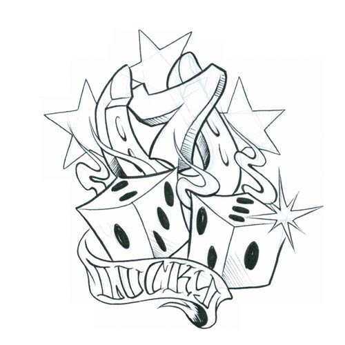 500x500 Lucky Seven Tattoo Design Day Of The Dead Chicano