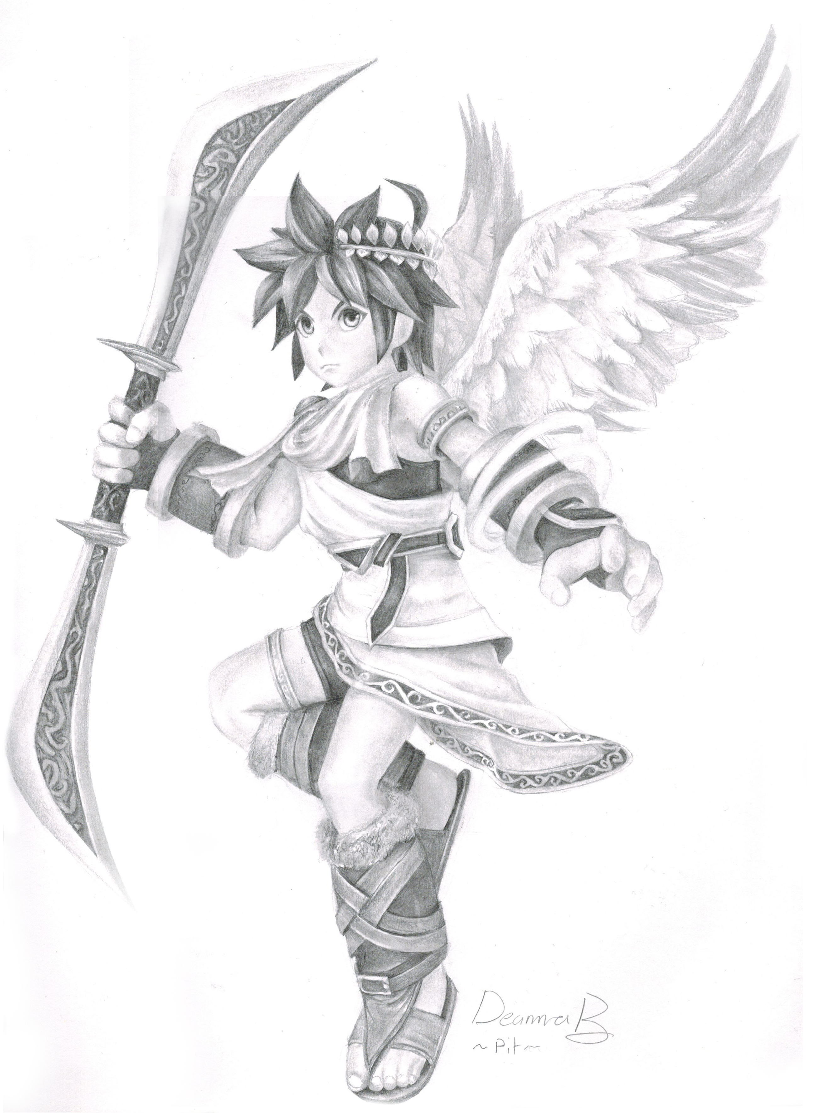 2599x3543 Pit Super Smash Bros Drawing Challenge By Pixelcollie