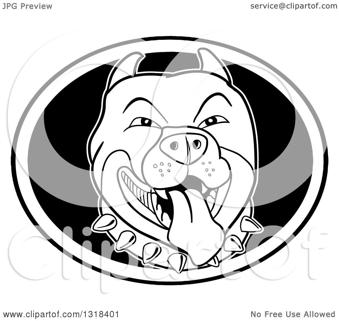 1080x1024 Clipart Of Cartoon Blacknd White Panting Pitbull Face