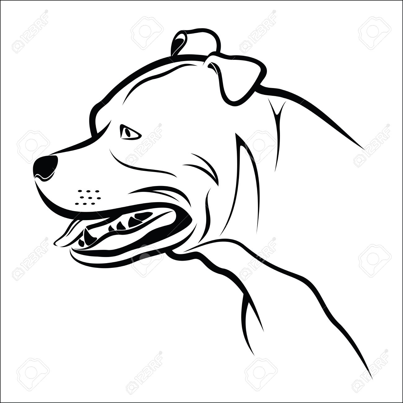 1300x1300 Pitbull Dog Head Royalty Free Cliparts, Vectors, And Stock