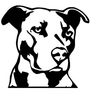 312x320 Pitbull Side Face White Vinyl Carlaptopwindowwall