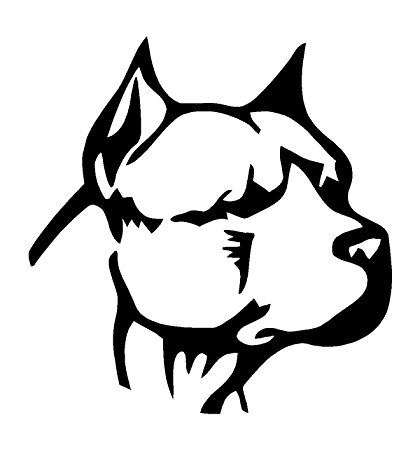 420x450 Pitbull Head White Decal Car Laptop Window Vinyl White