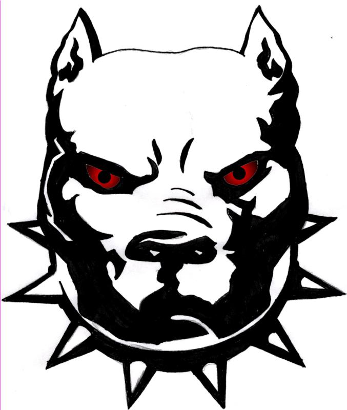 677x800 Pitbull Clipart Black White