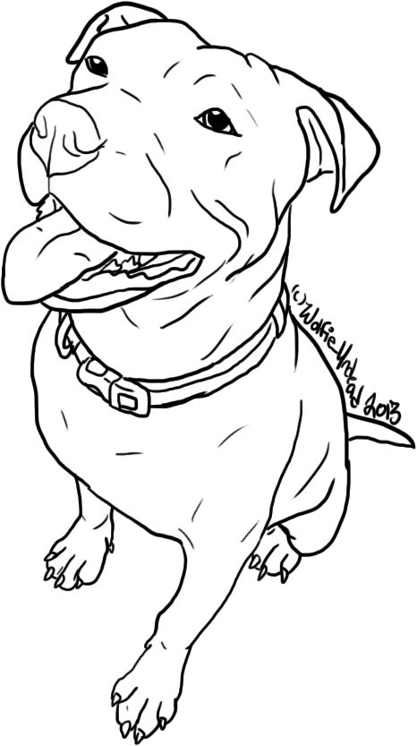 466x833 Free Pit Bull Line Art 6 By Wolfie Undead Drawing Ideas