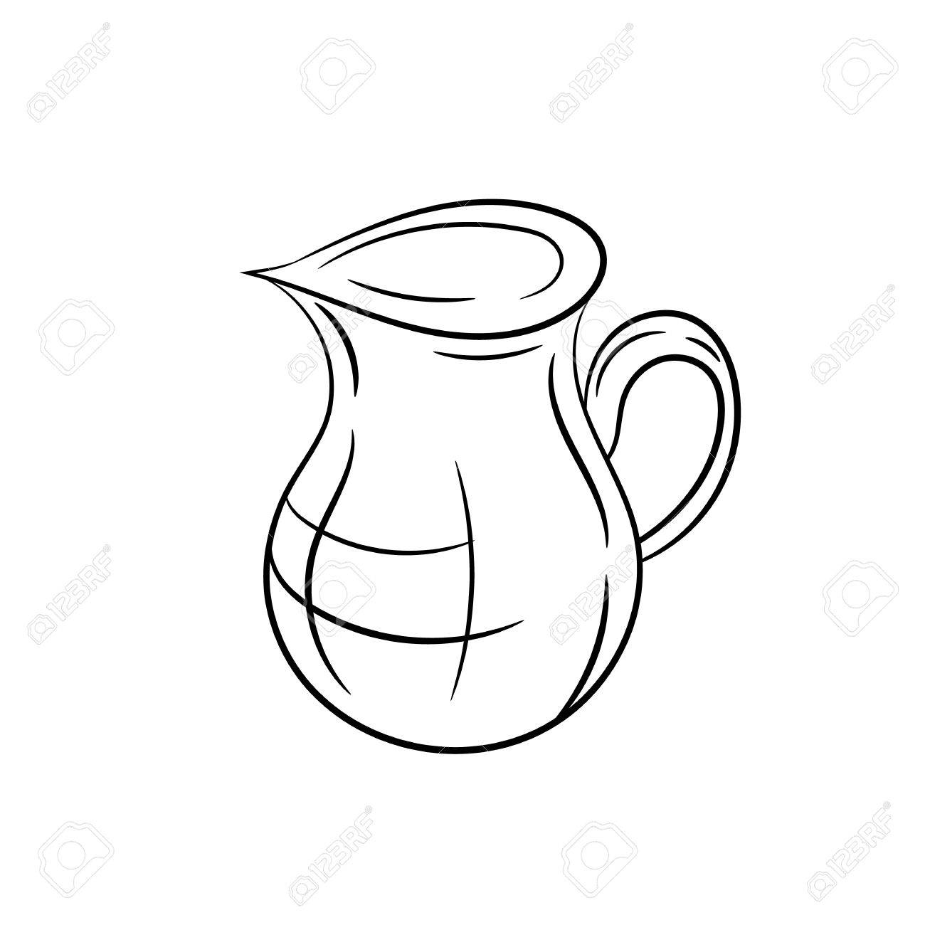 1300x1300 Hand Draw Jug On A White Background Royalty Free Cliparts, Vectors
