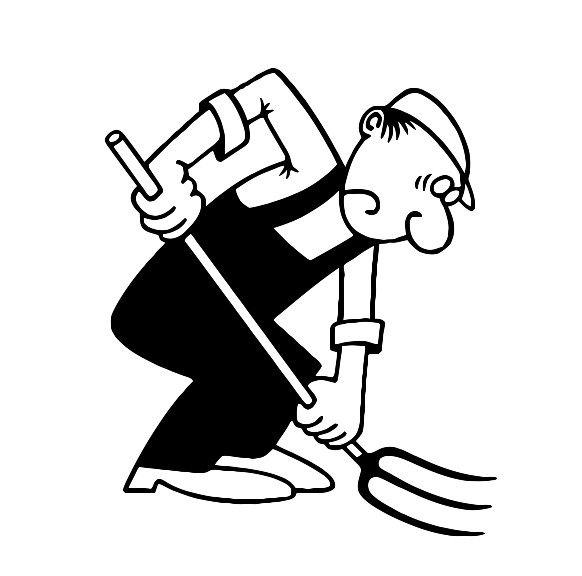 582x576 Farmer With Pitchfork Printable Image Illustration Sketch