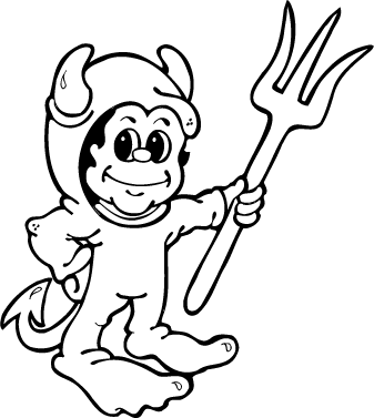 337x377 Boy Dressed As A Devil Holding A Pitchfork Coloring Page Free