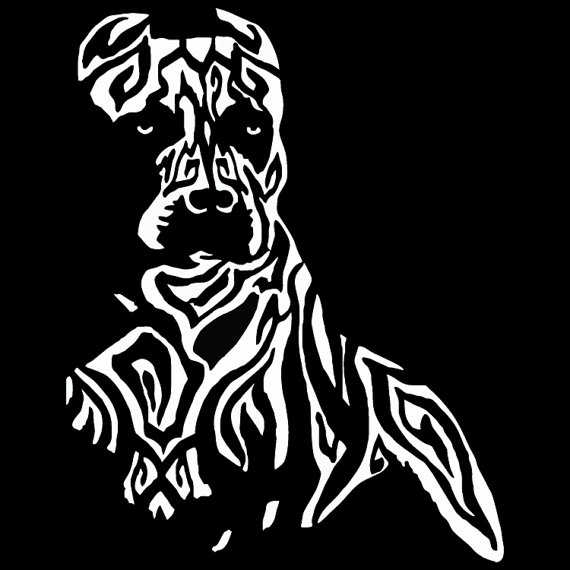 570x570 Tribal Pit Bull Vinyl Decal