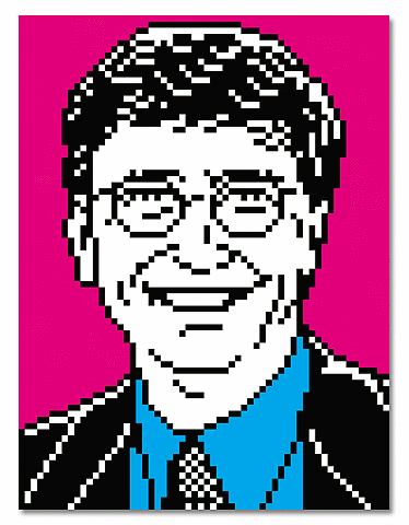 374x480 Bit Gates Pixel Art Face