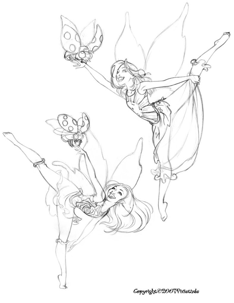 786x1017 Sketchbook(Dancing Pixies 1) By Dagracey