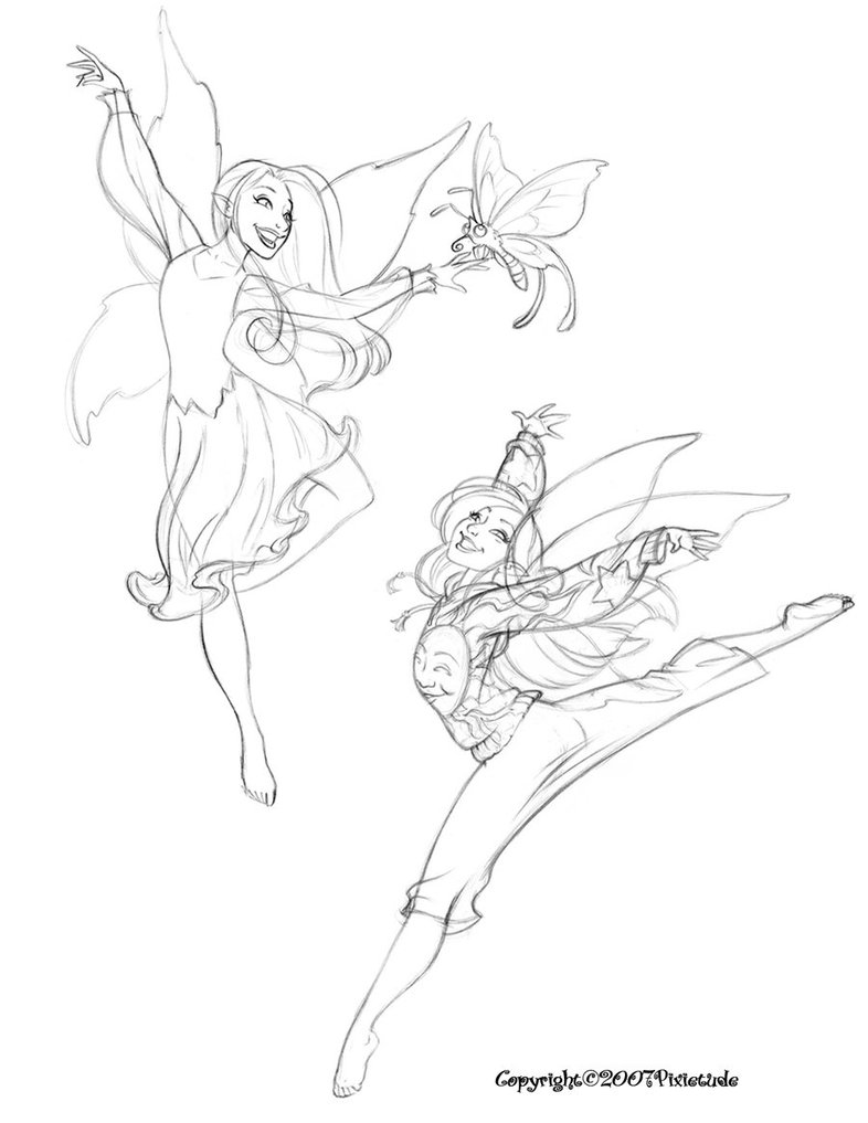 786x1017 Sketchbook(Dancing Pixies 3) By Dagracey