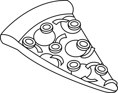 500x396 Pizza Drawing Black And White Hamburger Clip Art Black And White