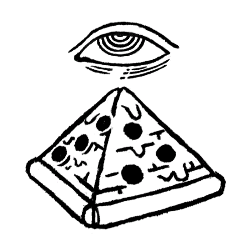 500x500 Art Black And White Food Trippy Pizza Sketch White