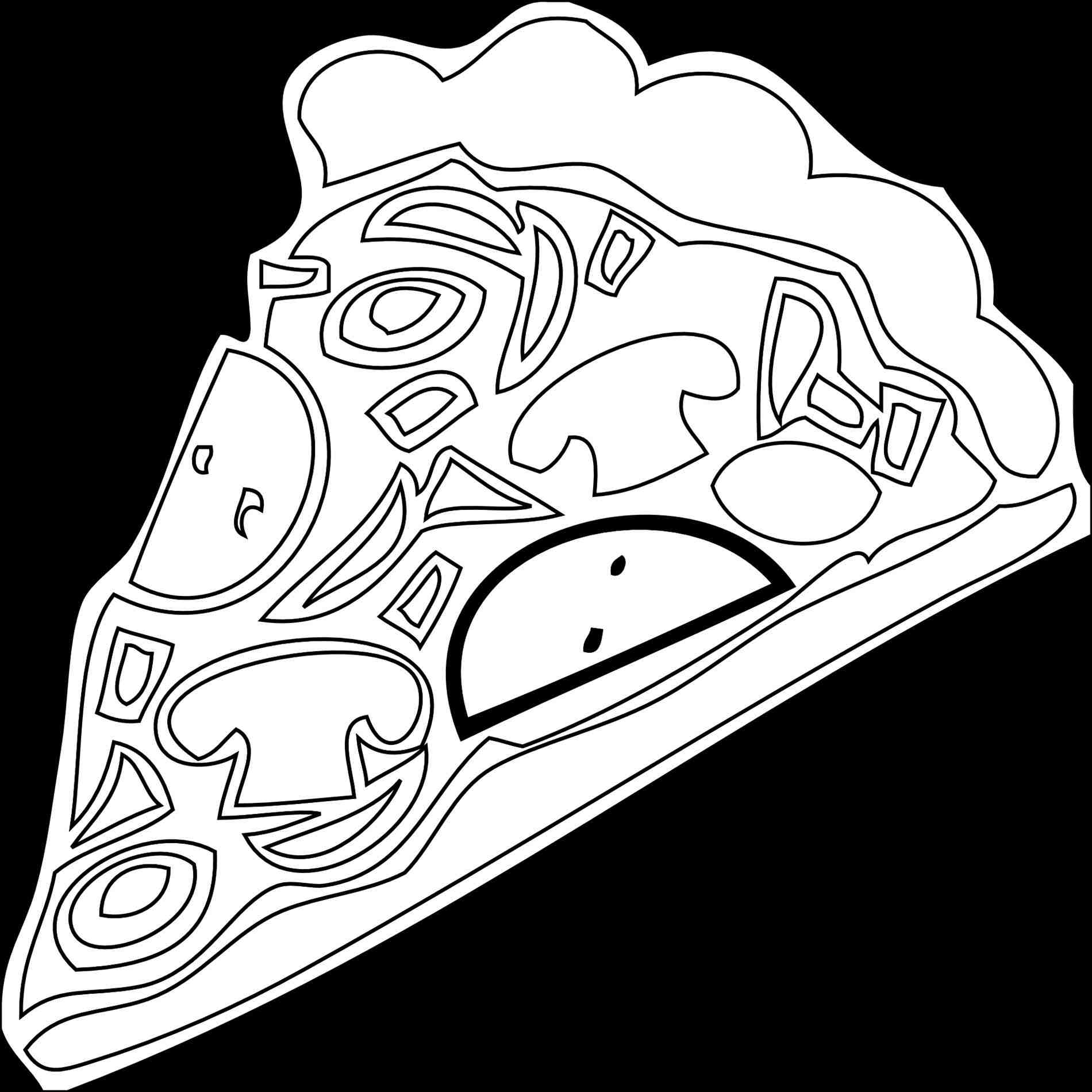 1900x1900 Pizza Drawing Black And White