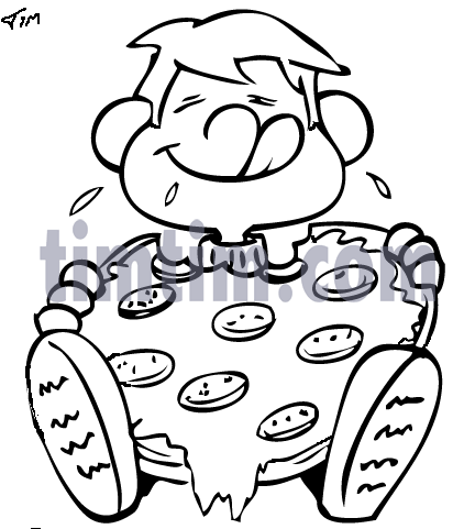 432x481 Free Drawing Of A Pizza Boy Bw From The Category Cooking Food