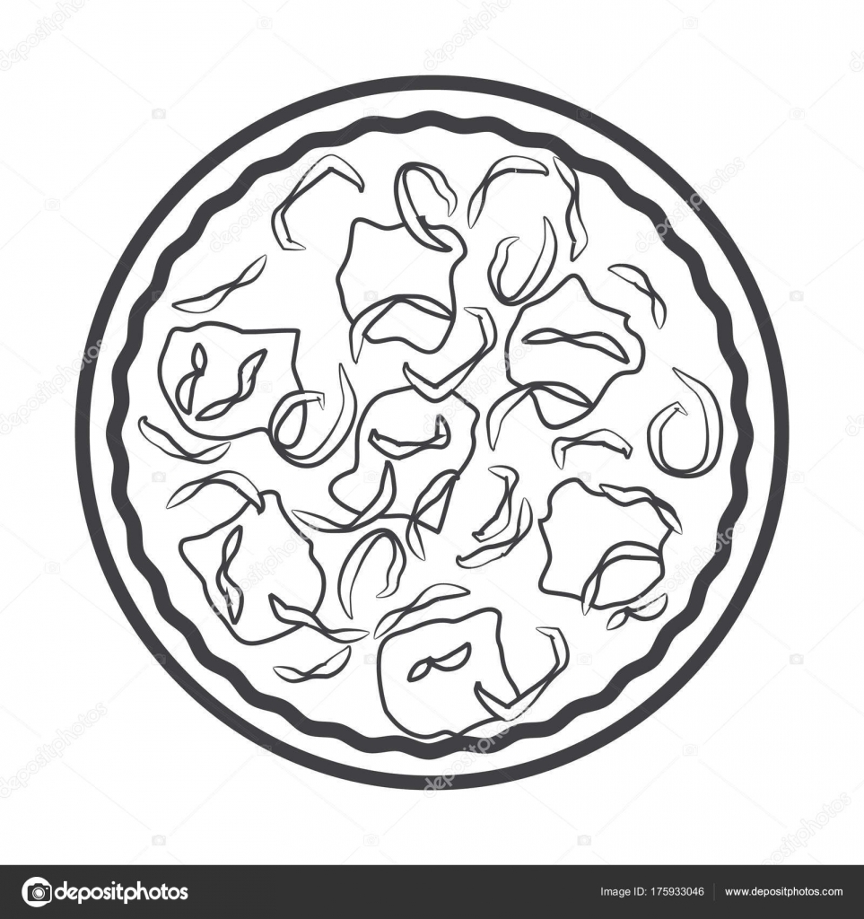 963x1024 Simple Thin Line Pizza Icon Vector Stock Vector Angbay