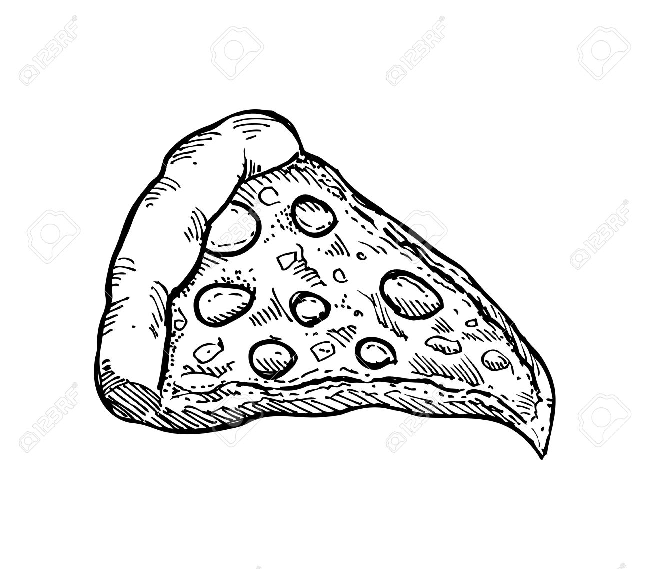 Pizza Line Drawing at GetDrawings | Free download