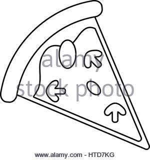 300x320 Line Delicious Slice Of Pizza Food Stock Vector Art Amp Illustration