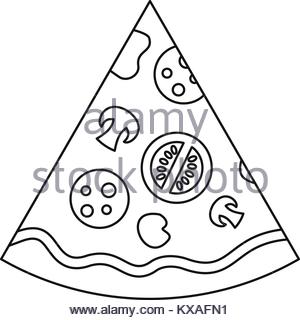 300x320 Pizza Slice Line Icon, Outline Sign, Linear Symbol, Vector, Flat