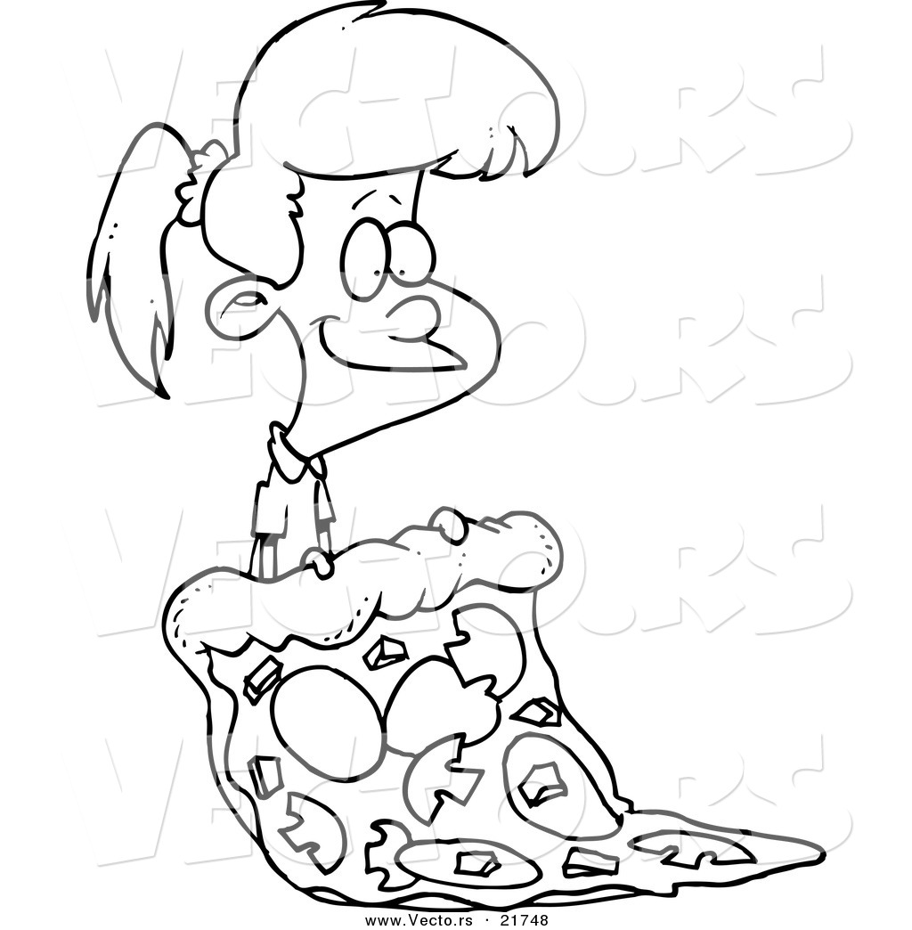 1024x1044 Vector Of A Cartoon Girl With A Giant Pizza Slice